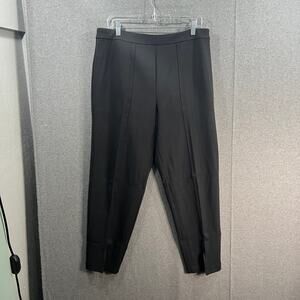 John Rivers Regular Signature Knit Ankle Pant with Split Hem Black, Large